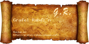 Grafel Rabán névjegykártya